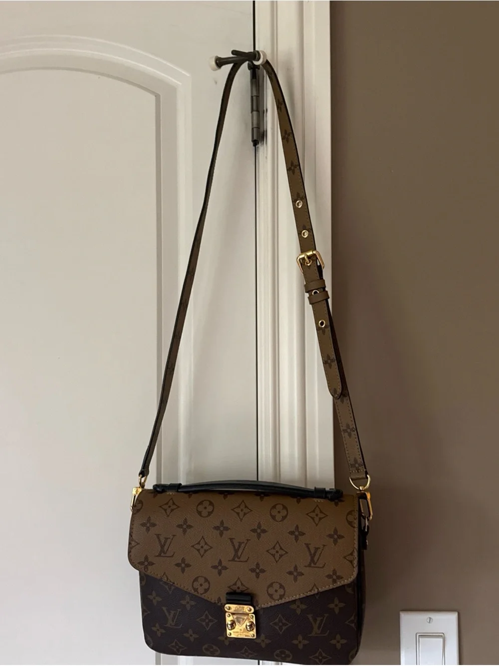 Louis Vuitton Brown Monogram Adjustable Strap with Gold Hardware